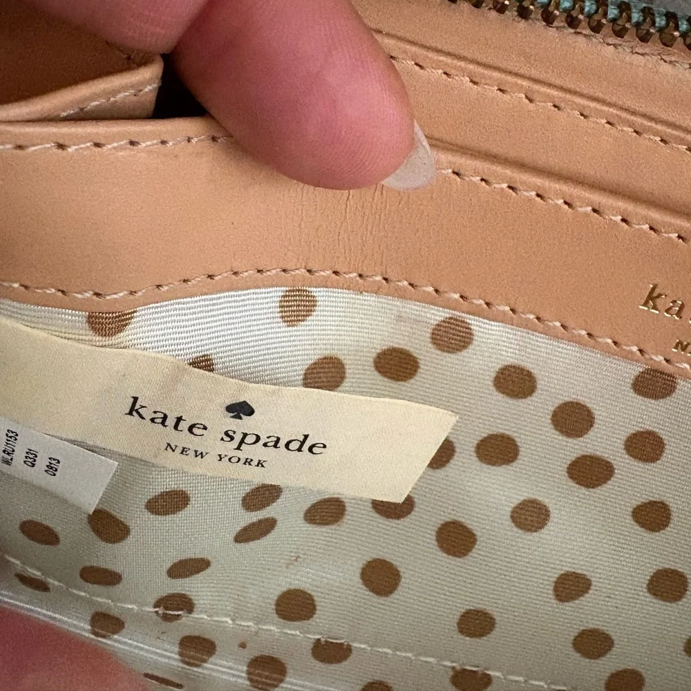 NEW KATE SPADE Smooth Leather NEDA WELLESLEY Long ZIP AROUND WALLET Tiffany Blue